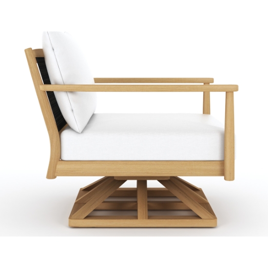 Palma Swivel Chair with White Cushions side