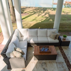 Royal Teak Sanibel Wicker Sectional Outdoor Furniture Set with Coffee Table - RT-SANIBEL-SET1