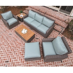 Royal Teak Sanibel Wicker Outdoor Sofa and Lounge Chair Furniture Set - RT-SANIBEL-SET3