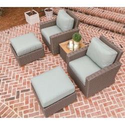 Royal Teak Sanibel Teak Deep Seating Club Chair and Ottoman Set - RT-SANIBEL-SET4