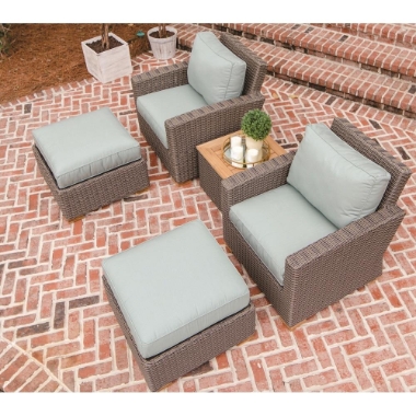 Royal Teak Sanibel Teak Deep Seating Club Chair and Ottoman Set - RT-SANIBEL-SET4