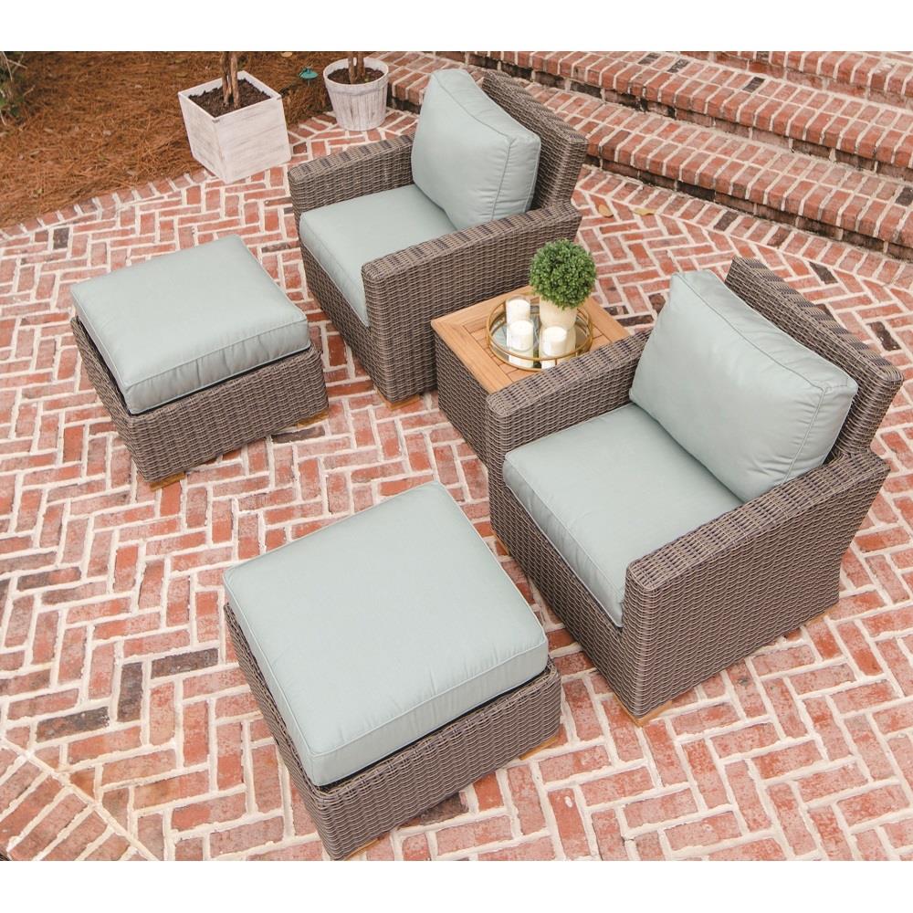 Royal Teak Sanibel Teak Deep Seating Club Chair and Ottoman Set - RT-SANIBEL-SET4