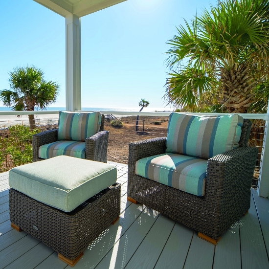 Royal Teak Sanibel Teak Deep Seating Furniture Set for 2 with Ottoman - RT-SANIBEL-SET5