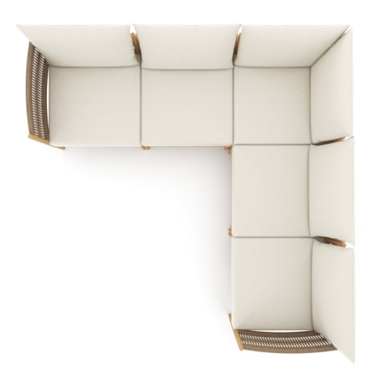 San Lucas Teak and Rope L-Sectional top