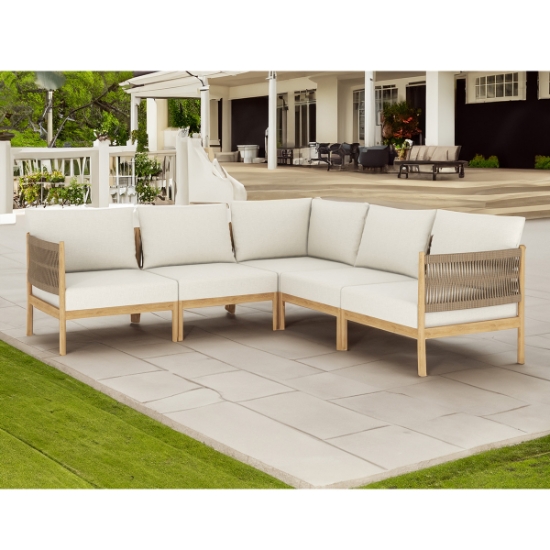 Royal Teak San Lucas Teak and Rope L-Sectional - RT-SANLUCAS-SET1