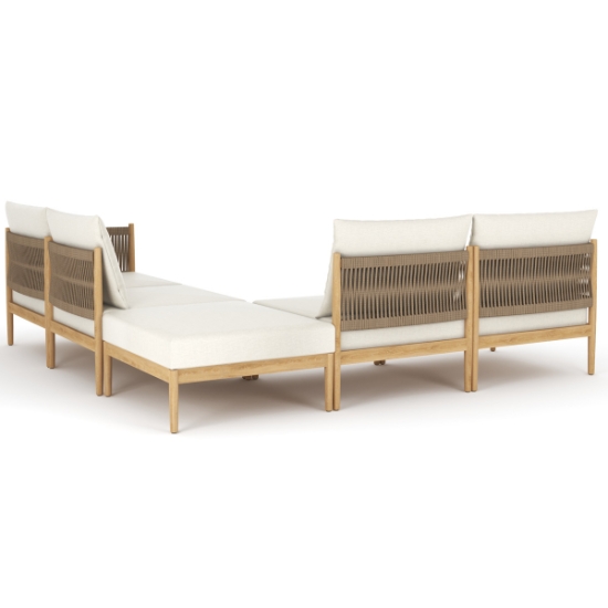 San Lucas Modern Teak and Rope Patio Set back