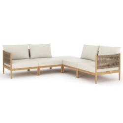 Royal Teak San Lucas Modern Teak and Rope Patio Set - RT-SANLUCAS-SET3