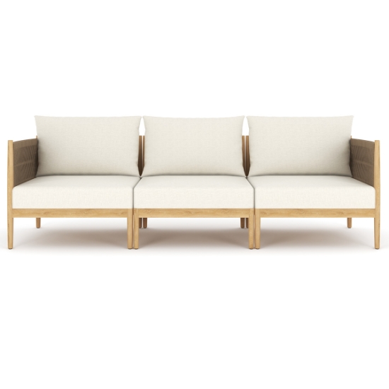 San Lucas Modular Teak and Rope Sofa front