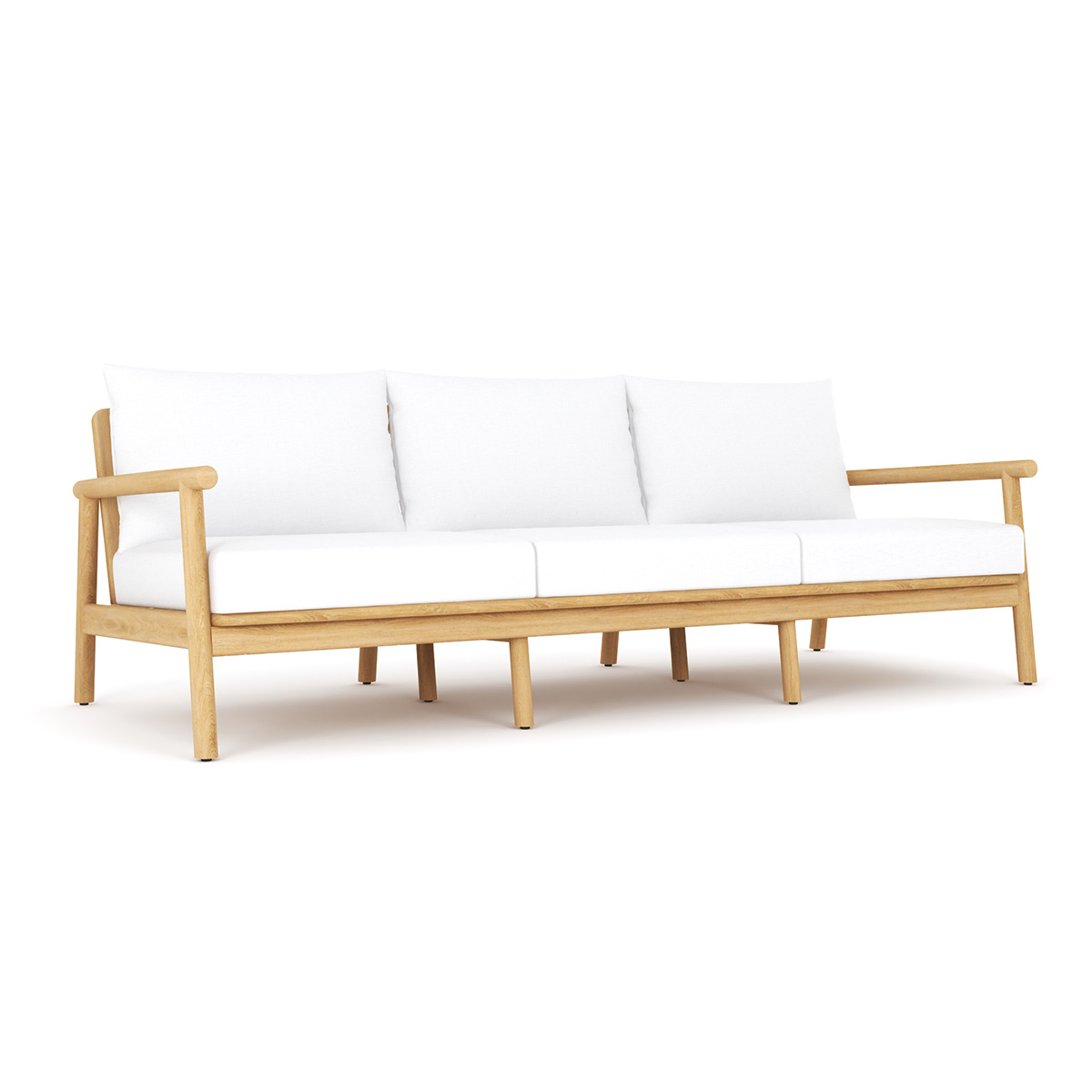 Royal Teak Seville Sofa with White Cushions - SEV3S-W