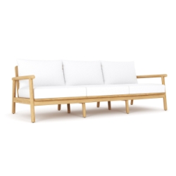 Royal Teak Seville Sofa with White Cushions - SEV3S-W