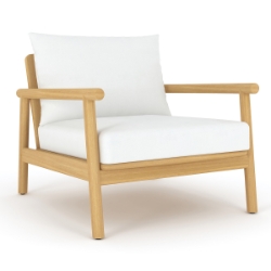 Royal Teak Seville Club Chair with White Cushions - SEVCC-W