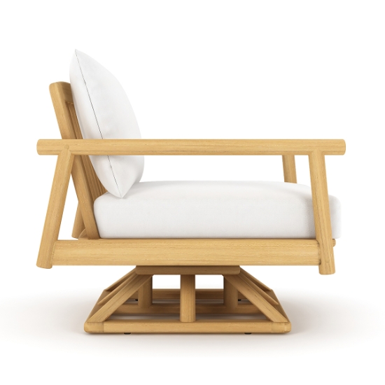 Seville Swivel Chair with White Cushions side
