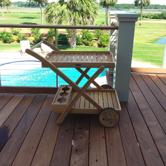 Teak Tray Cart