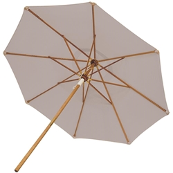 Royal Teak Teak 10 Deluxe Umbrella with Olefin Granite Fabric - UMBGRA