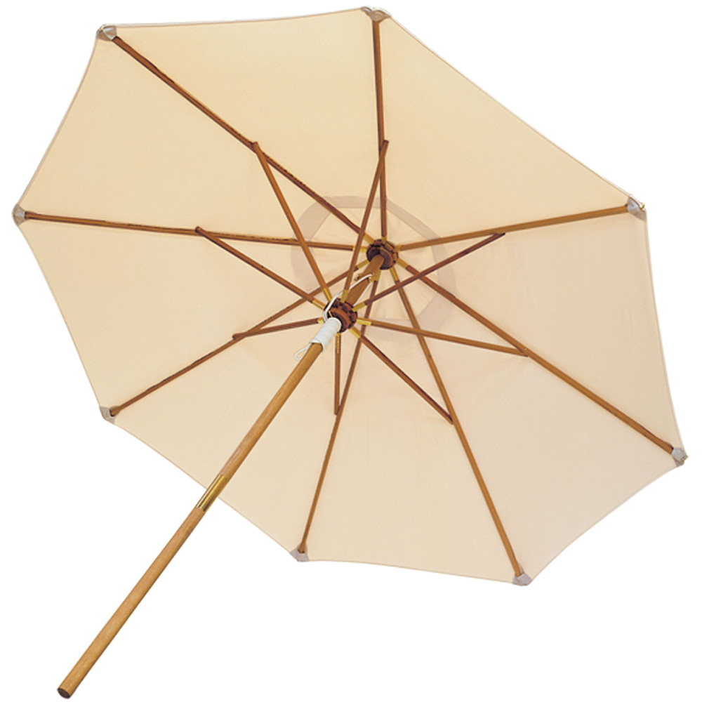 Royal Teak Teak 10' Deluxe Umbrella with White Acrylic Fabric - UMBW