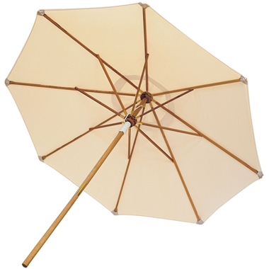 Royal Teak Teak 10 Deluxe Umbrella with White Acrylic Fabric - UMBW