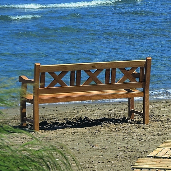 Skipper bench with teak frame