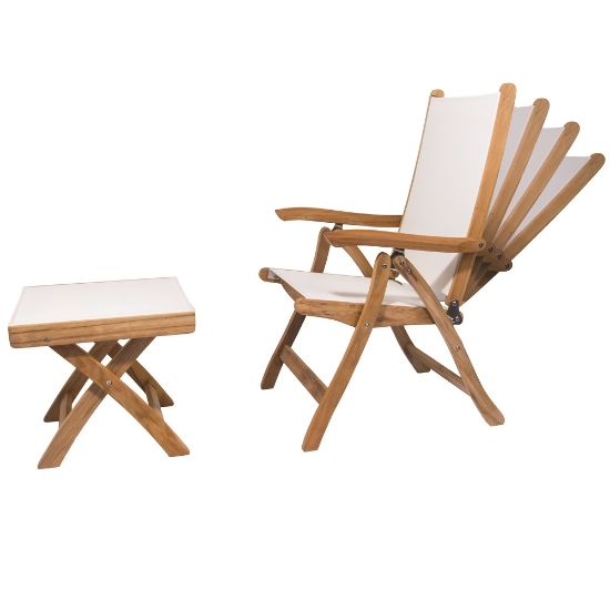 Floriday teak recliner chair with ottoman