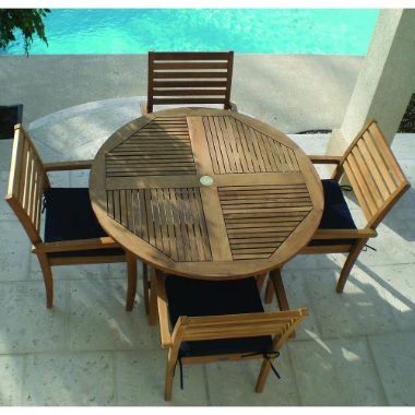 Royal Teak Avant Outdoor Round Dining Set for 4 - RT-AVANT-SET1