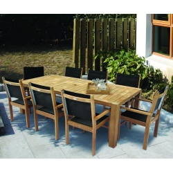 Royal Teak Captiva Sling Outdoor Dining Set for 8 - RT-CAPTIVA-SET1