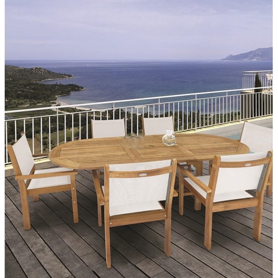 Captiva teak dining chair with sling seating
