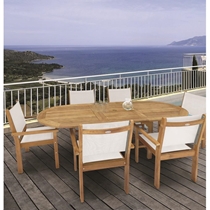 Captiva Sling Outdoor Dining Set for 6 with Expansion Table