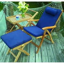 Estate Outdoor Chair with Footrest and Tray Cart
