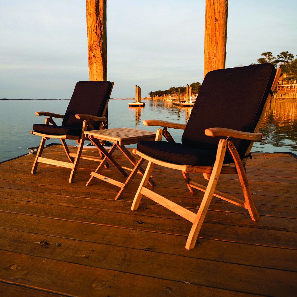 Royal Teak Estate Outdoor Furniture Set for 2 with Picnic Side Table - RT-ESTATE-SET4