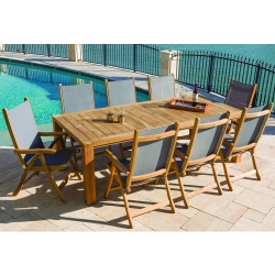 Royal Teak Florida Sling Outdoor Dining Set for 8 - RT-FLORIDA-SET2