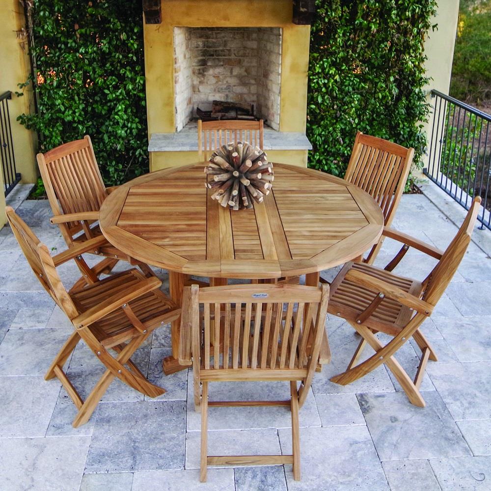 Royal Teak Sailor Round Outdoor Dining, Round 6 Person Outdoor Dining Table