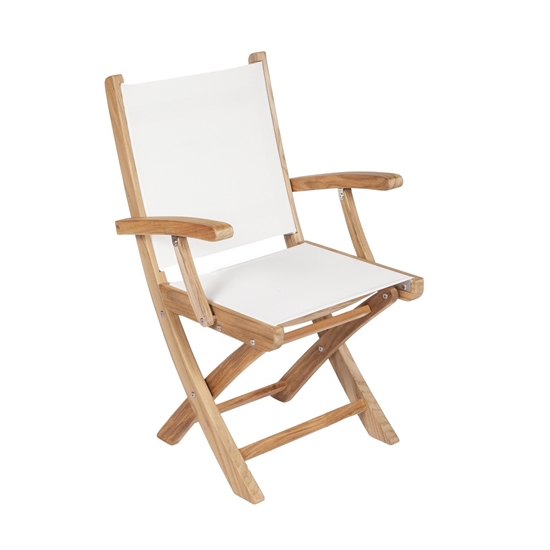 Royal Teak Sailmate Folding Sling Arm Chair - SMC