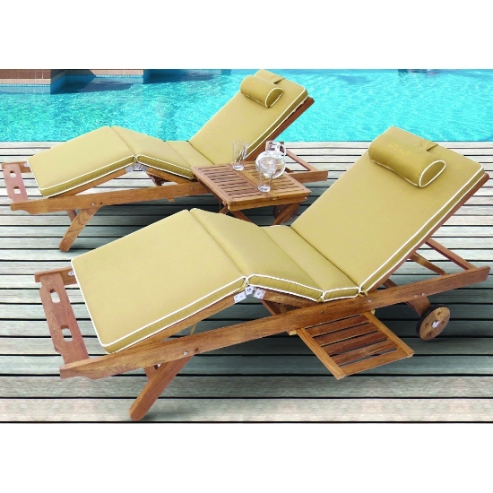 Teak Sun Bed with cushions