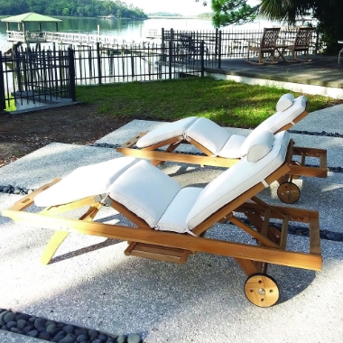 Royal Teak Set of 2 Sun Beds with Cushions - RT-SUNBED-SET2