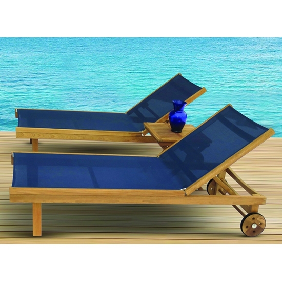 Royal Teak chaise with sling seating