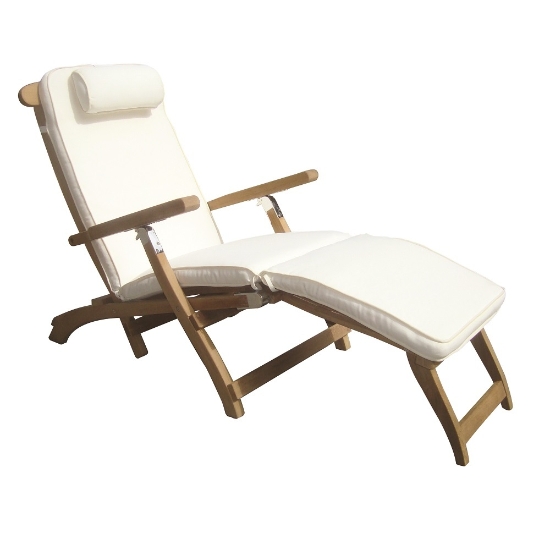Royal Teak Folding Steamer (STML) with Cushions