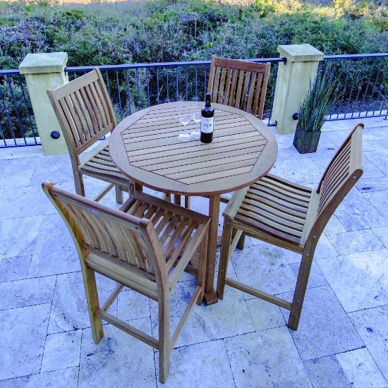 Royal teak bar table with teak frame