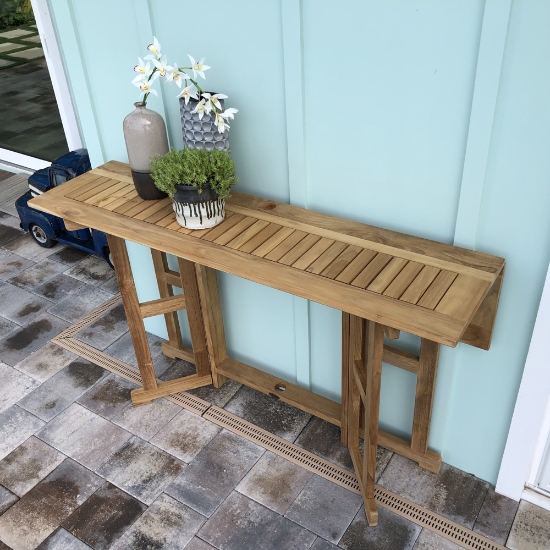 64" Rectangle Drop Leaf Bar Table folded