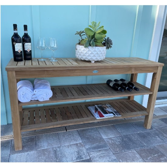 60" Console Table with plants