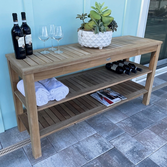 60" Console Table with wine