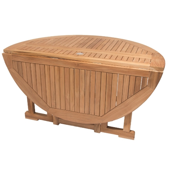 Round Drop Leaf Table folded