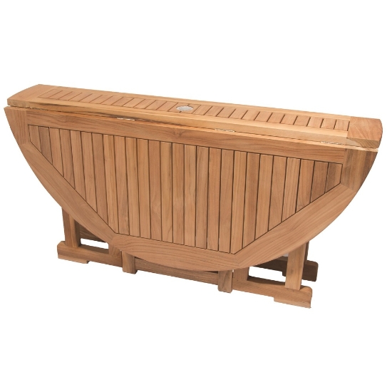 Round Drop Leaf Table folded