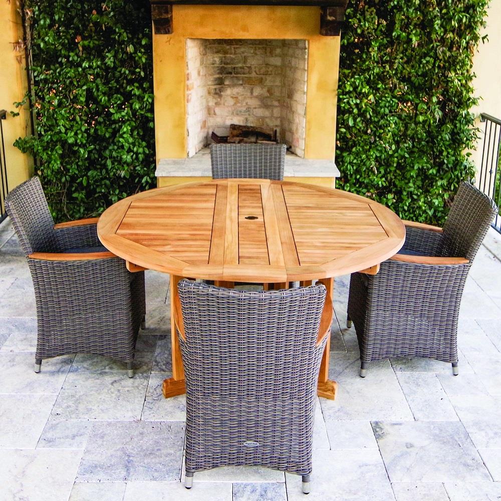 Round Drop Leaf Table teak dining table