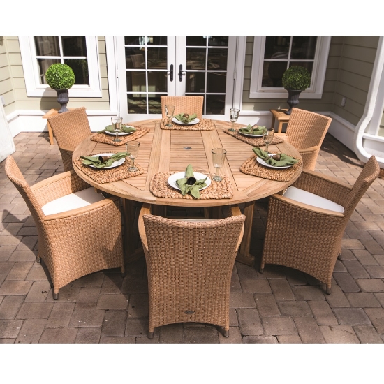 Teak Round Drop Leaf Table