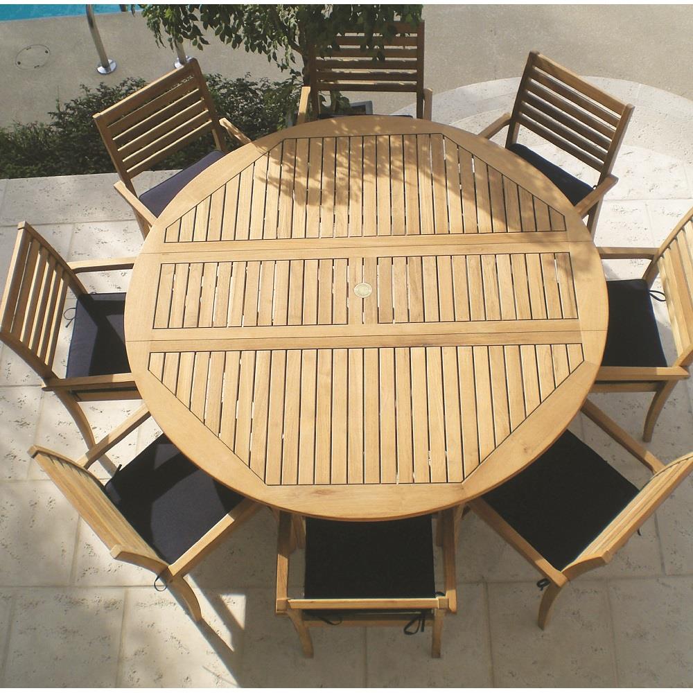 Royal teak dining table with teak frame
