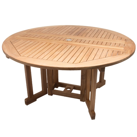 Royal Teak Teak 72" Round Drop Leaf Table - DLT6