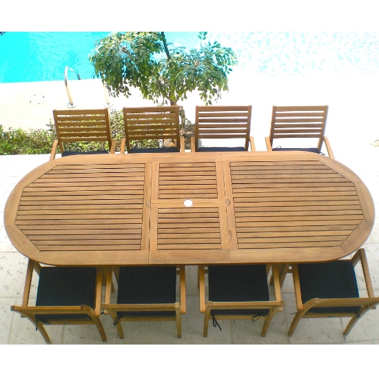 Teak Family dining table with teak frame