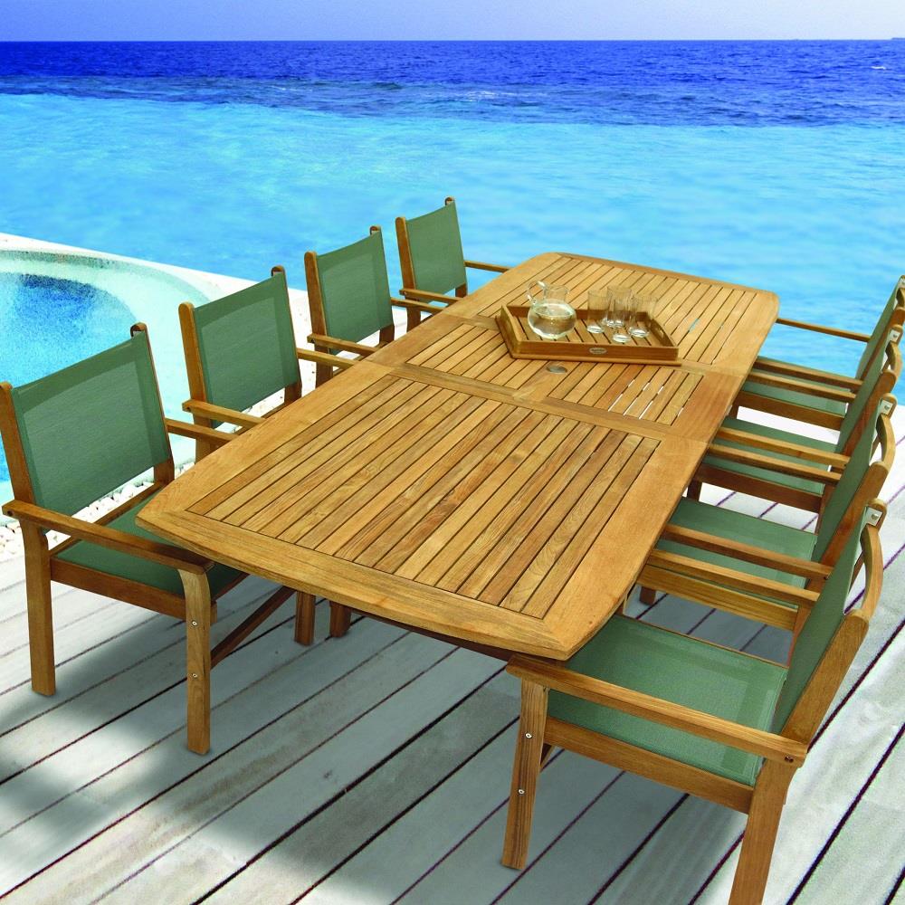Royal teak dining table with teak frame
