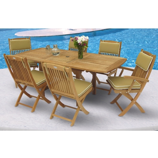 Teak Family dining table with teak frame