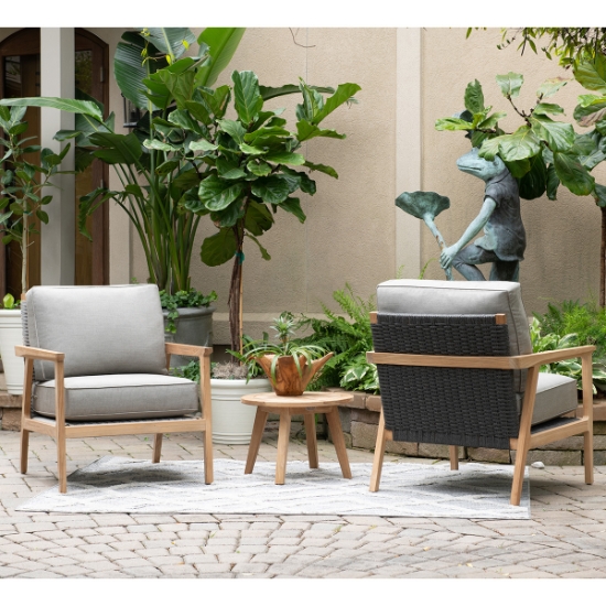 Venture Lounge Chair Set with Round Side Table back