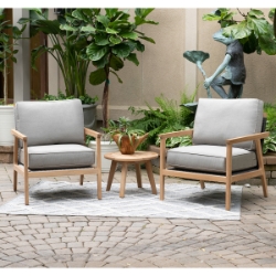 Royal Teak Venture Lounge Chair Set with Round Side Table - RT-VENTURA-SET1